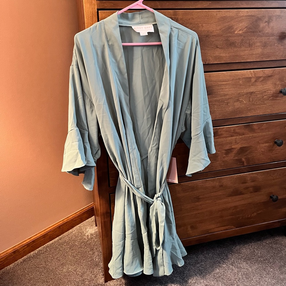 Birdy Grey ruffle robe in color sea glass